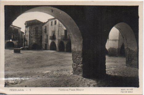 POSTAL PV03407: Portico de la Plaza Mayor de Perelada
