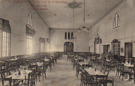 POSTAL PV03383: Salon café de la Sociedad La Concordia, Agullana