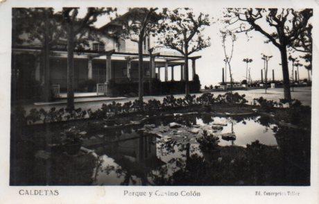 POSTAL PV03367: Parque y Casino Colon en Caldetas