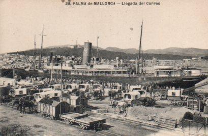POSTAL PV03187: Llegada del Correo al puerto de Palma de Mallorca
