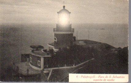 POSTAL PV03196: Faro de San Sebastian de noche, Palafrugell
