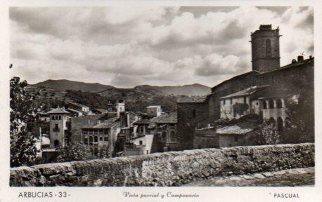 POSTAL PV03280: Vista parcial y Campanario de Arbucias