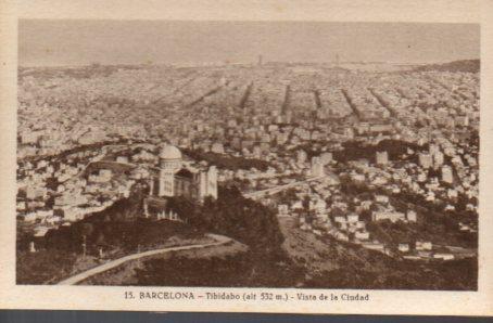 POSTAL PV03293: Tibidabo, vista de Barcelona