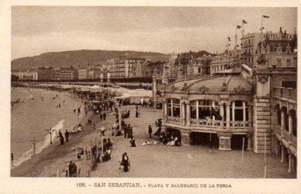 POSTAL PV03259: Playa y Balneario de La Perla, San Sebastian