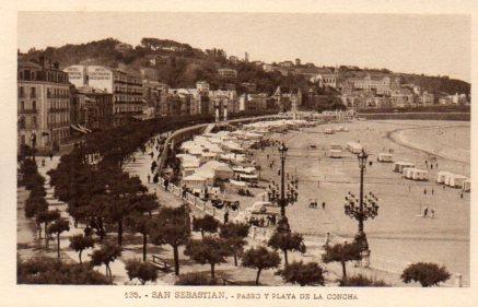 POSTAL PV03263: Paseo y Playa de La Concha San Sebastian