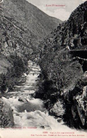 POSTAL PV02645: Vallee d'Andorre, Rio Valira Garganta do San Antoni. Les Pyrenees 3 serie. Phot Labouche Fr