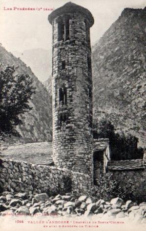 POSTAL PV02646: Vallee d'Andorre, Chapelle de Santa Coloma. Les Pyrenees 3 serie. Phot Labouche Fr