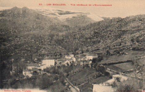 POSTAL PV02653: Vallee d'Andorre, Les Escaldes vue generale. Les Pyrenees 3 serie. Phot Labouche Fr