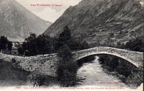 POSTAL PV02641: Vallee d'Andorre, Pont Sur Le Grand Valira. Les Pyrenees 3 serie. Phot Labouche Fr