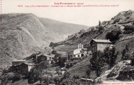 POSTAL PV02637: Vallee d'Andorre, Hameau de la Mare de Deu de Meritxell. Les Pyrenees 3 serie. Phot Labouche Fr