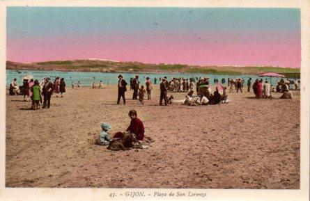 POSTAL PV02720: Gijon. Playa de San Lorenzo nº 45