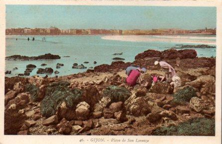 POSTAL PV02721: Gijon. Playa de San Lorenzo nº 46