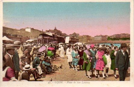POSTAL PV02722: Gijon. Playa de San Lorenzo nº 47