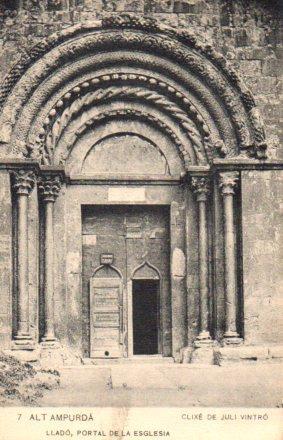 POSTAL PV02700: Portal de la esglesia de Llado. Associacio protectora de la Ensenyança Catalana 