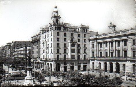 POSTAL PV02675: Plaza de España vista parcial en Zaragoza