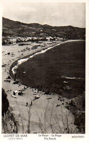POSTAL PV02691: Vista de la playa de Lloret de Mar