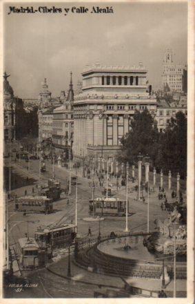 POSTAL PV02695: Vista Cibeles y calle Alcala, Madrid
