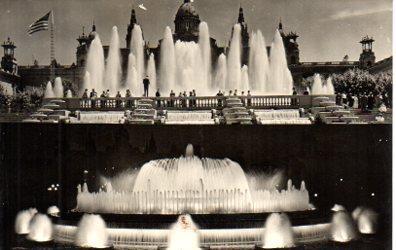 POSTAL PV02544: Fuente magica de Montjuich dia y noche