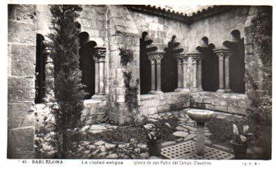 POSTAL PV02543: Claustros iglesia de San Pablo del Campo, Barcelona