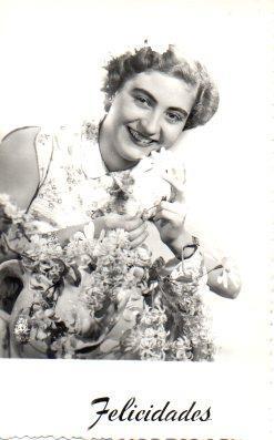 POSTAL PV02595: Felicidades mujer con flores