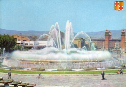 POSTAL PV02587: Barcelona Fuente monumental de Montjuich