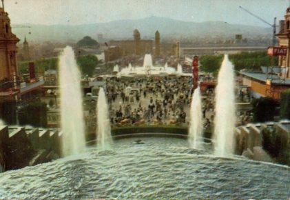 POSTAL PV02579: Fuente monumental en el Parque de Montjuich, Barcelona