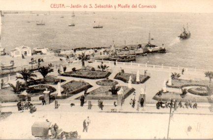 POSTAL PV02887: Ceuta. Jardin de S. Sebastian y Muelle del Comercio