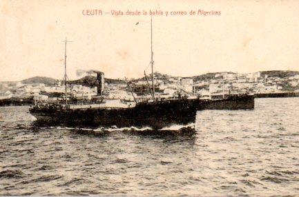 POSTAL PV02885: Ceuta. Vista desde la bahia y correo de Algeciras