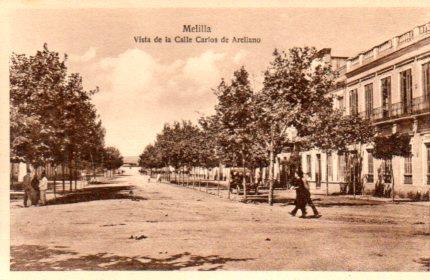 POSTAL PV02857: Melilla vista de la Calle Carlos de Arellano
