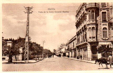 POSTAL PV02858: Melilla vista de la Calle General Marina