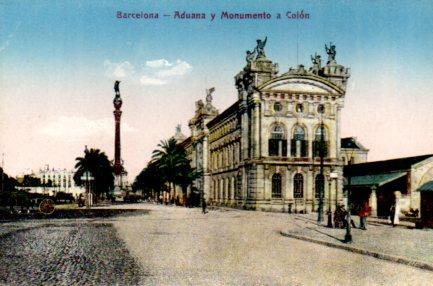 POSTAL PV02898: Aduana y monumento a Colon, Barcelona