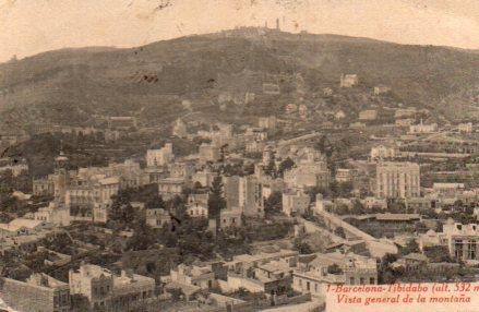 POSTAL PV02951: Vista general de la montaña del Tibidabo, Barcelona