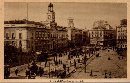 POSTAL PV02926: Vista parcial Puerta del Sol de Madrid