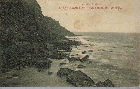 POSTAL PV02923: Detalle del rompeolas de San Sebastian