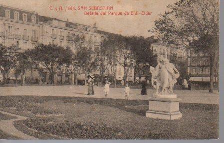 POSTAL PV02924: Detalle del Parque de Eldi Elder, San Sebastian