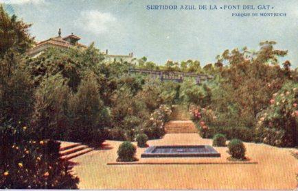 POSTAL PV02763: Surtidor azul de la Font del Gat, Parque de Montjuich