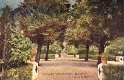 POSTAL PV02765: Plaza de Los Cuatro Cipreses, Parque de Montjuich