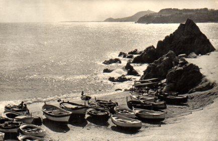 POSTAL PV02751: Playa La Caleta a contraluz, Lloret de Mar