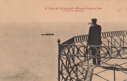POSTAL PV02826: Mirando hacia el mar, Faro de Palafrugell