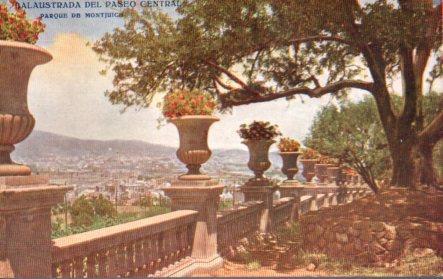 POSTAL PV02789: Balaustrada Paseo Central del Parque de Montjuich