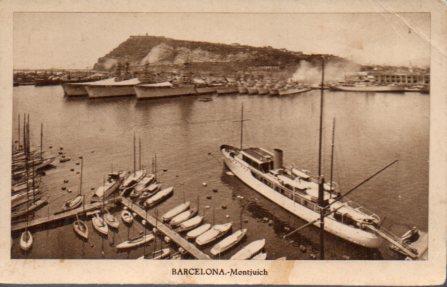 POSTAL PV02797: Vista de Montjuich desde el puerto de Barcelona