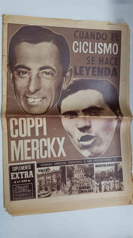 Suplemento Extra al num 2150 del diario Dicen, 14 de enero de 1972. SOLO ESTÁN LAS PÁGINAS DE LA 23 A LA 38. Coppi - Merckx