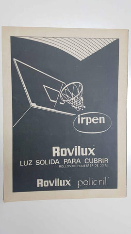 Página/LÁMINA publicidad de la cerveza DAMM, en la trasera publicidad irpen Rovilux policril proviniente de la Revista Rebote, num 118 (dic 1970)