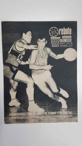 Página/LÁMINA de los jugadores Luis Costa y Santiago Udaeta proviniente de la portada de la Revista Rebote, num 118 (dic 1970)