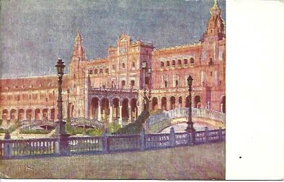 POSTAL A3178: Detalle de la Plaza de España en la Exposicion de Sevilla