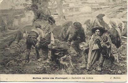 POSTAL A3147: Barbeiro da Aldeia, por Malhoa