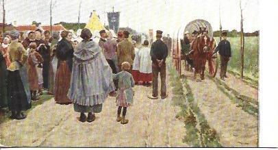 POSTAL A3157: Campesinos esperando el regreso de los peregrinos