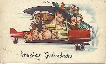 POSTAL A3133: Felicitacion con ilustracion