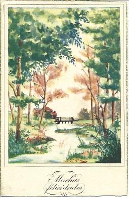 POSTAL A3134: Felicitacion con paisaje