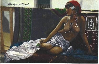 POSTAL A3109: Chica arabe en divan